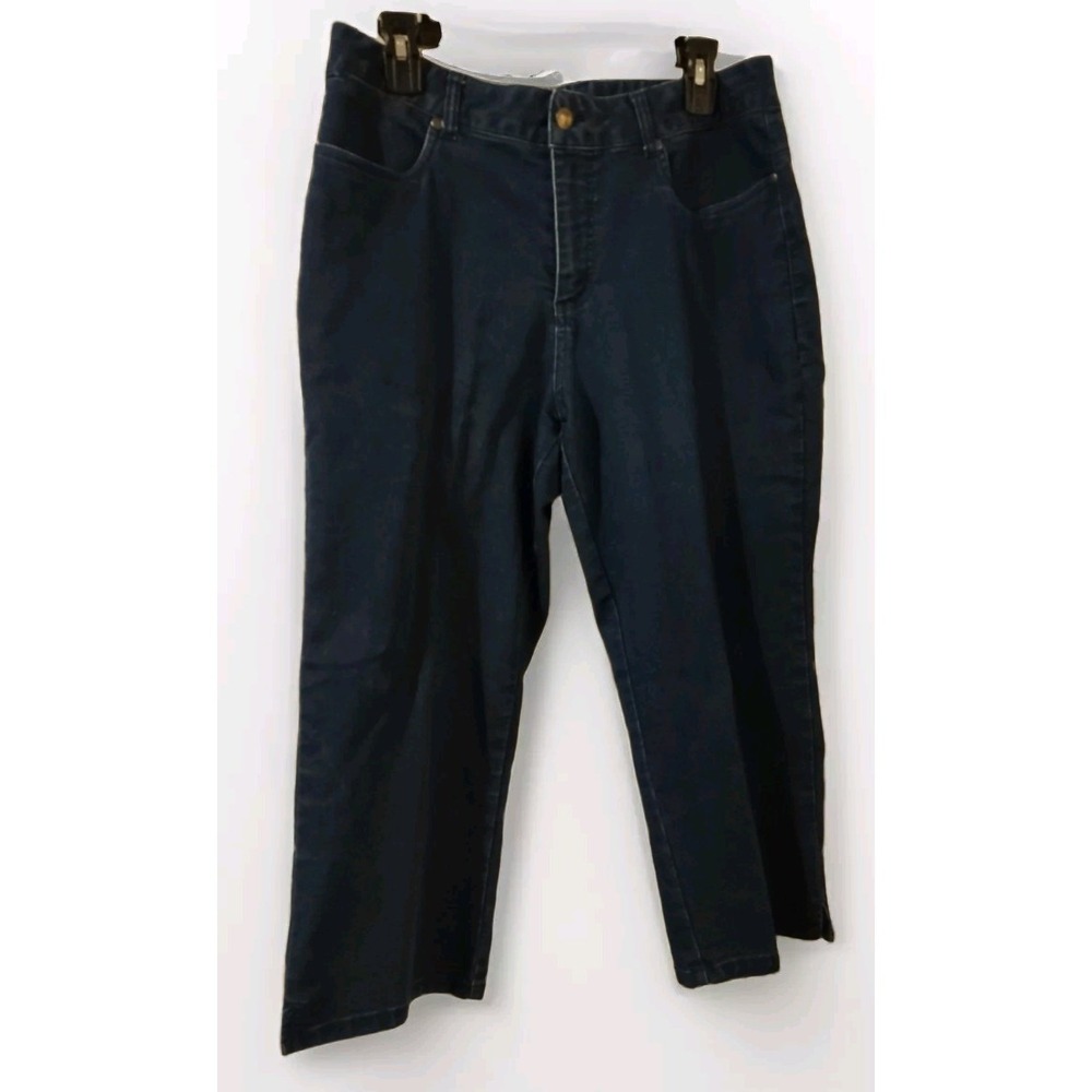 Capri Pants Women with Control Dark Blue‎ Size 12 Womens Cropped Jeans Norm Core